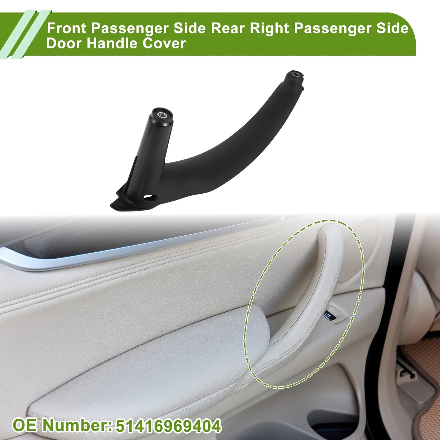 Door Handle Trim Cover for BMW X5 E70 2008-2013 () Black