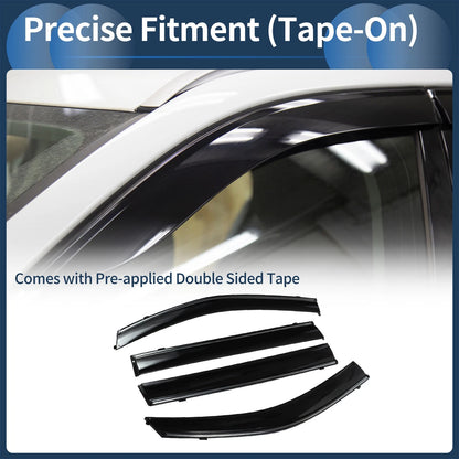 Window Deflectors for Toyota Highlander Side Window Vent Visors Black 2014