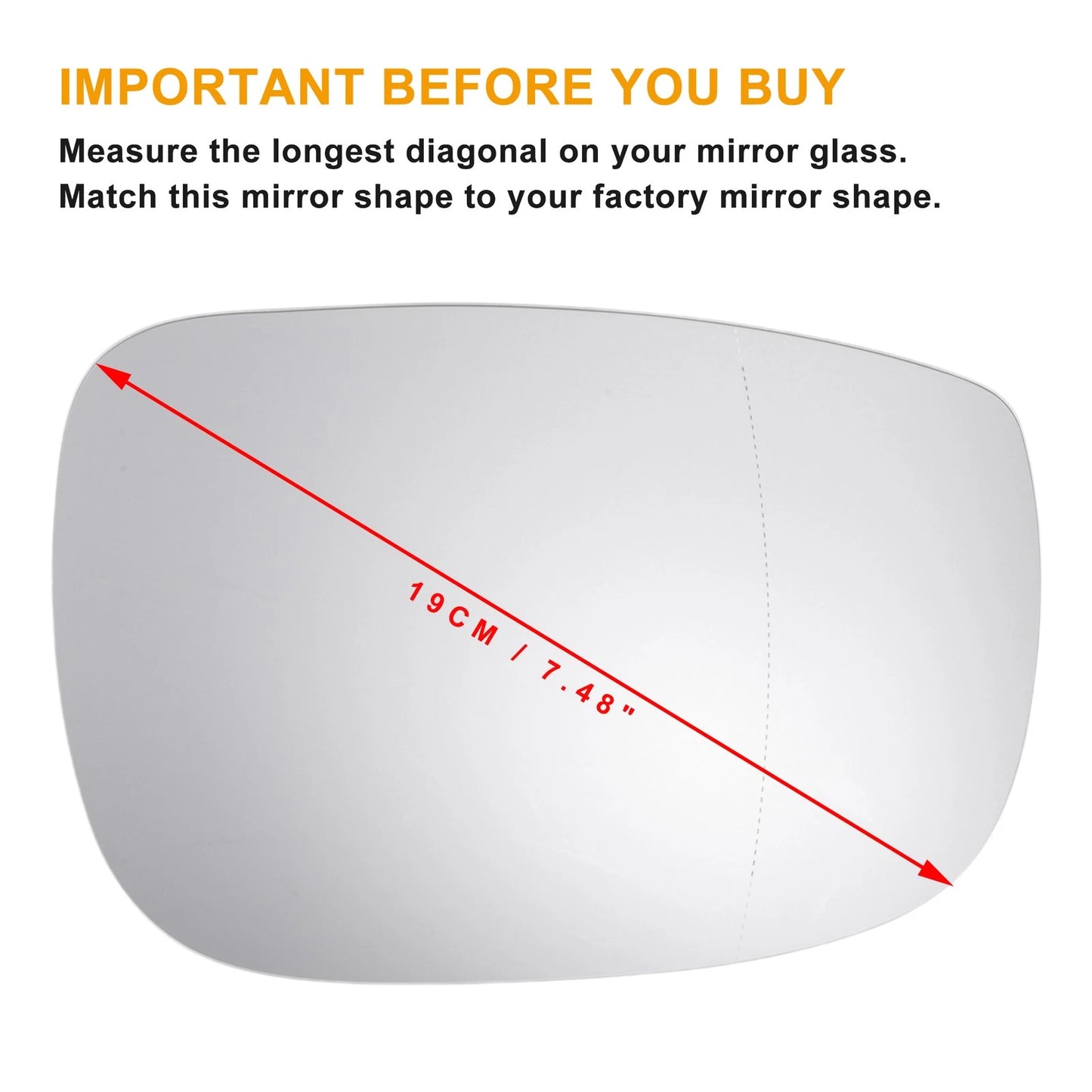 Right Side Heated White Mirror Glass for MAZDA CX-5 (2017-2023)