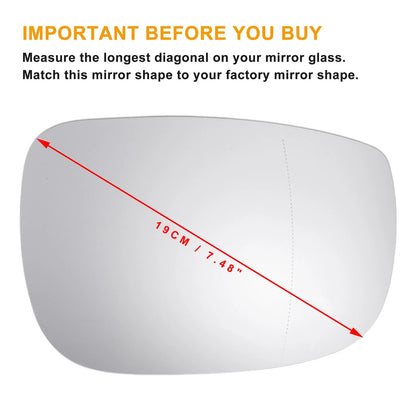 Right Side Heated White Mirror Glass for MAZDA CX-5 (2017-2023)