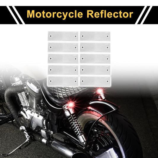 Reflector White Rectangle 15x5cm 10 Pcs for Motorcycle