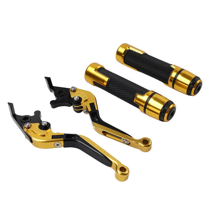 Gold Brake Clutch Levers & Handlebar Grips Set for BMW C650GT C600 SPORT (2011-2016)