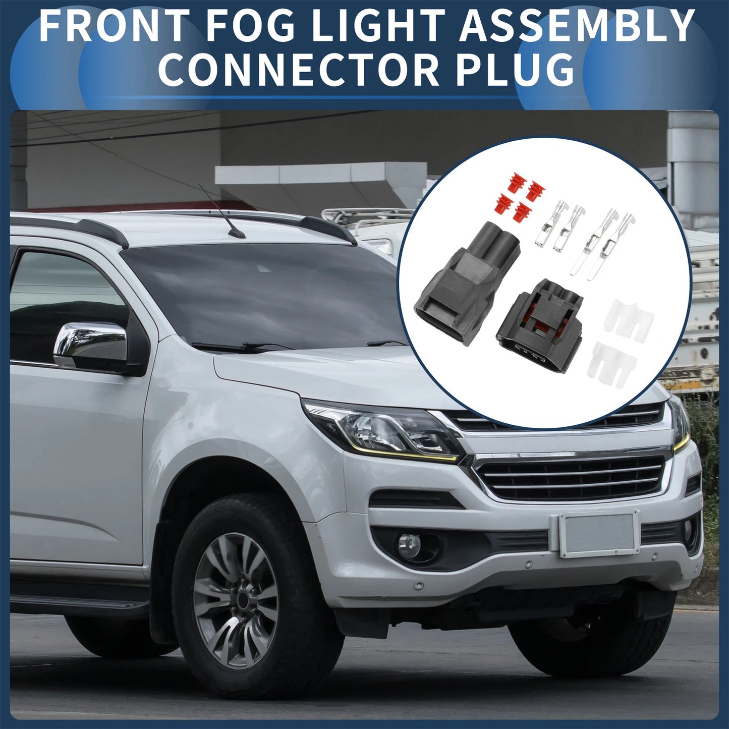 2 x Front Fog Light Assembly Connector Plug for Chevrolet