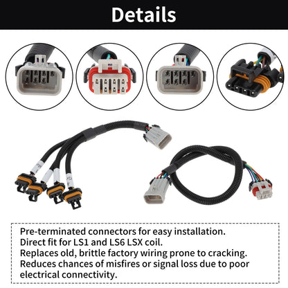 Ignition Relocation Coil Pack Harness Kit for Chevrolet Corvette C5