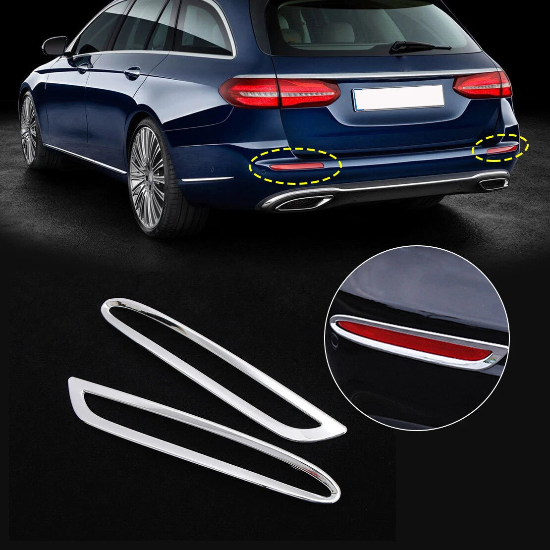 Rear Foglight Trim Tail Lamp Covers for Mercedes Benz W212 W213 (2010-2022)
