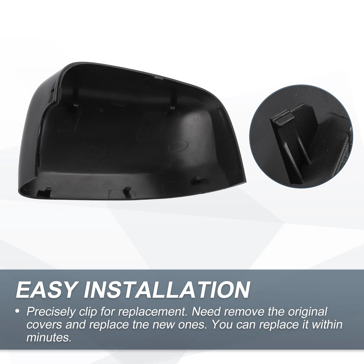 Rearview Mirror Cover Cap Gloss Black for Jeep Grand Cherokee and Dodge