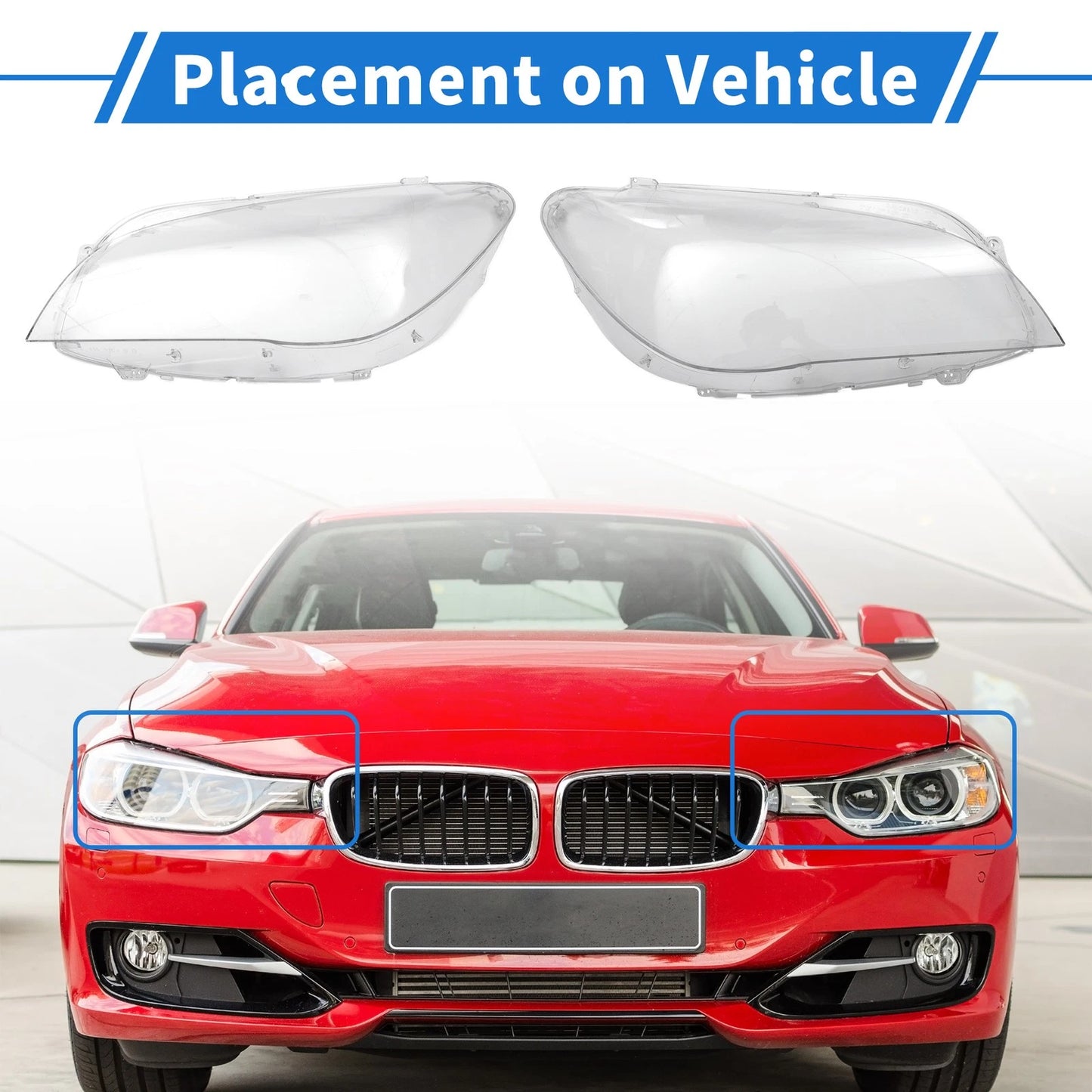 Front Left & Right Headlight Lens Covers for BMW 740i