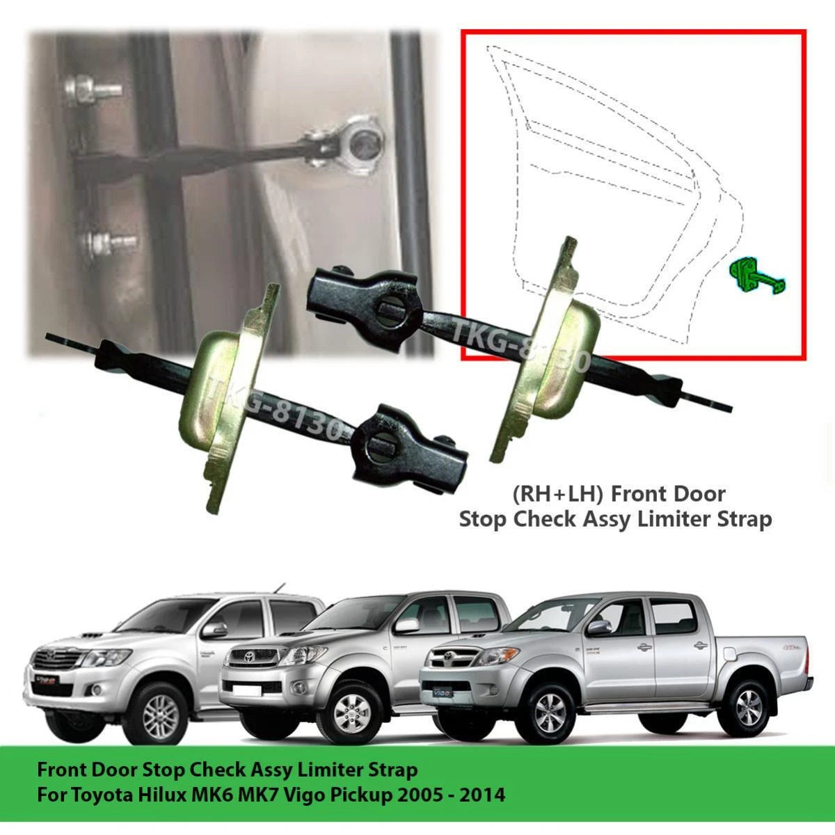 Door Stop Check Limiter Strap for Toyota Hilux (2005-2014)