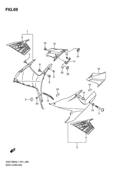 Clip Stainless Steel Fairing & Windscreen for Suzuki GSX-R600 (2011–2015)