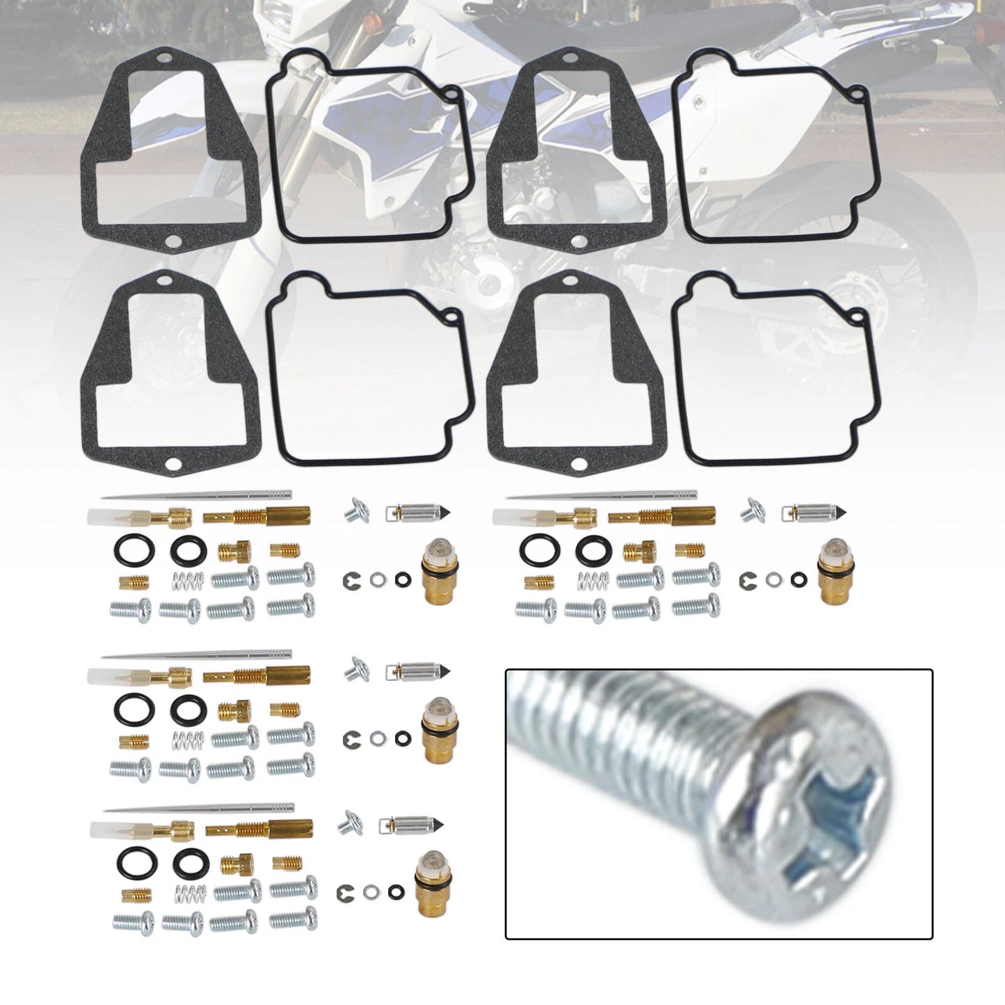 4X Carburetor Repair Kit for Suzuki DR-Z250 (2001-2007)