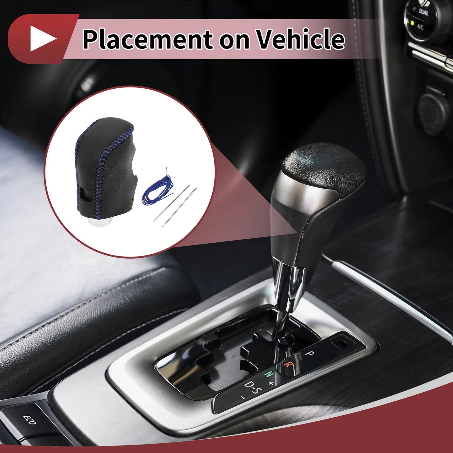 Car Gear Shift Knob Cover for Nissan Altima (2019-2024) Black Blue
