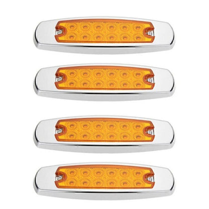 4 x Amber 12 LED Side Marker Lamps for Freightliner Truck Trailer Lights