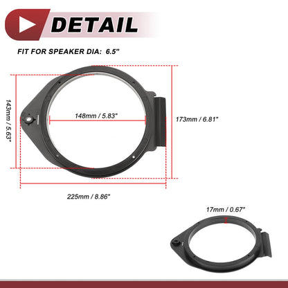 Speaker Spacer Ring Adaptor 6.5" ABS  for Chevrolet Avalanche (2007-2020)