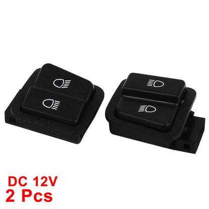 2 Position Headlight Lamp Push Bottom Switch / 2 Pcs for Scooter Motorcycle