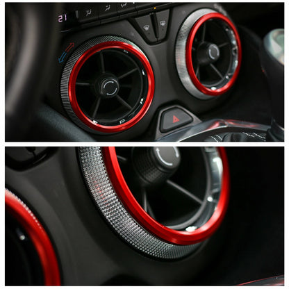 4pcs Car Aluminum AC Air Outlet Vent Cover Ring Trim fit For Chevrolet Camaro