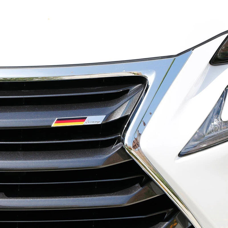 Car Sticker 2 x Aluminum Alloy Germany Flag for Car Auto Front Grille