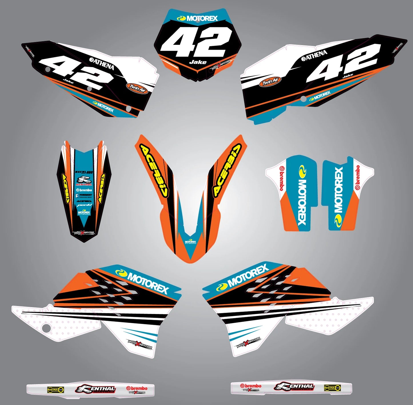 Custom Graphics Full Kit - STRIKE STYLE Stickers for KTM SX SXF (2007-2010)
