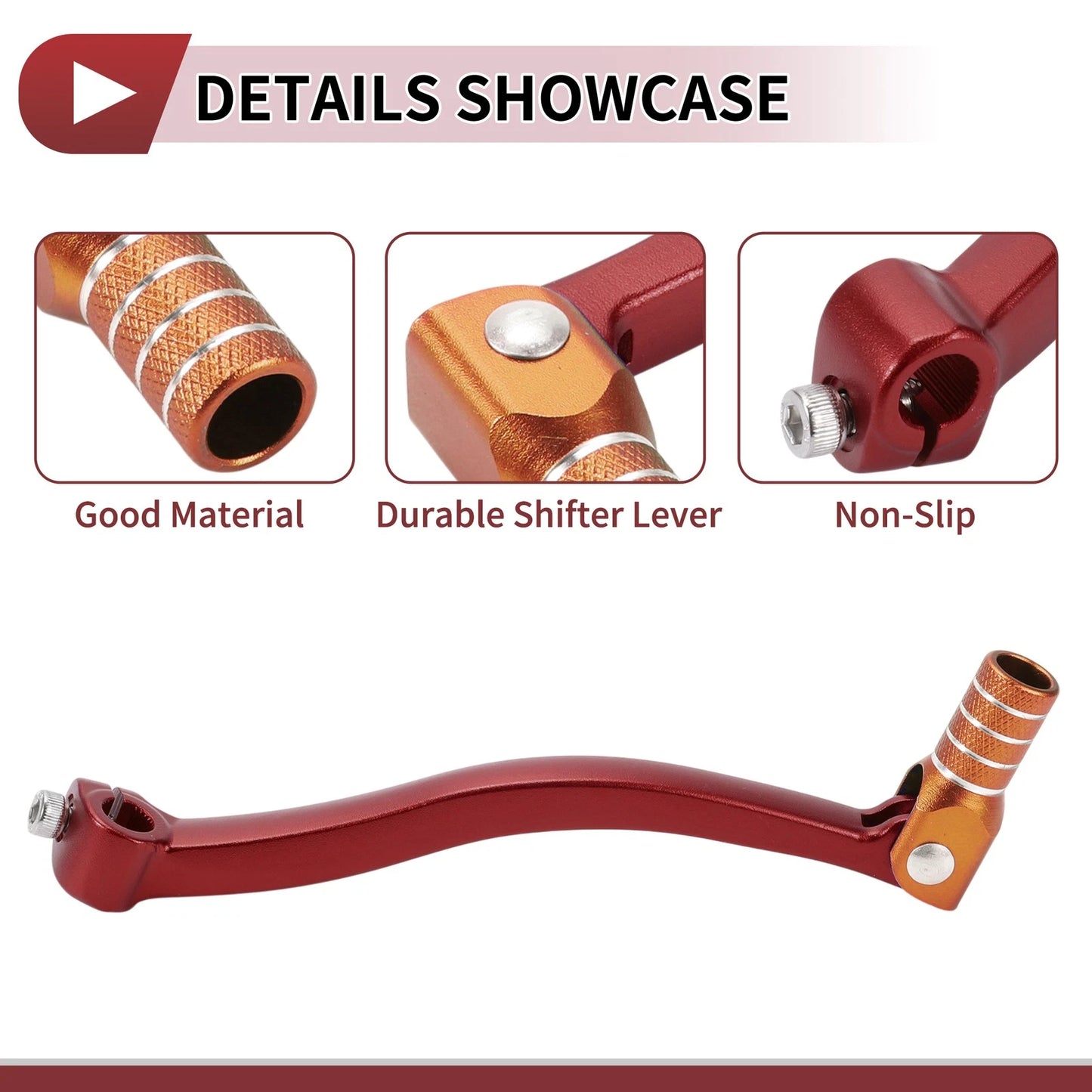 Foldable Motorcycle Gear Shifter Lever Red Orange for Kayo T6