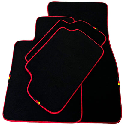 Black Floor Mats for BMW 3 Series E46 2-Door Coupe (1999-2005) Red Trim