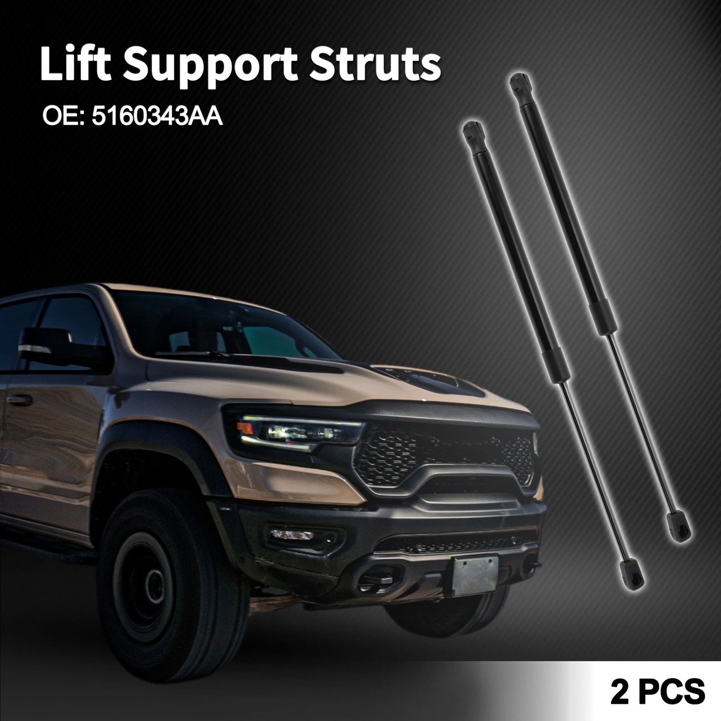 Front Hood Lift Supports Struts for Dodge Ram 1500