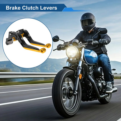 Adjustable Short Long Brake Clutch Lever for Kawasaki NINJA650R Black Gold