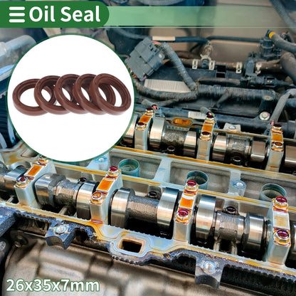 Oil Seal 26x35x7mm Seal Ring Rotary Shaft Seal FKM Rubber 5 Pcs for MM