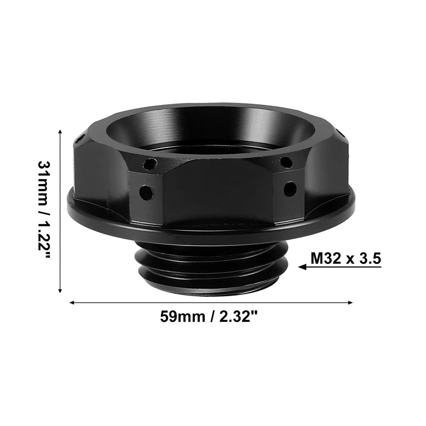 Black Oil Filler Cap Cover for Subaru Impreza, Outback, Legacy