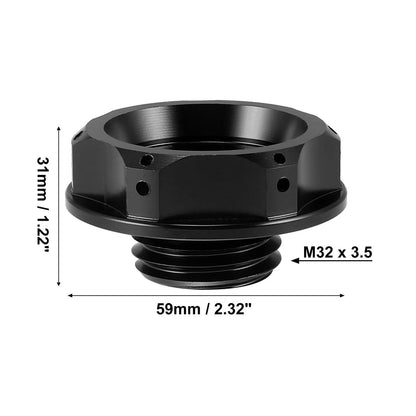 Black Oil Filler Cap Cover for Subaru Impreza, Outback, Legacy