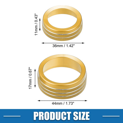 AC Radio Switch Knob Cover Decal for Dodge Durango (2014-2020) - Gold Tone (3x)