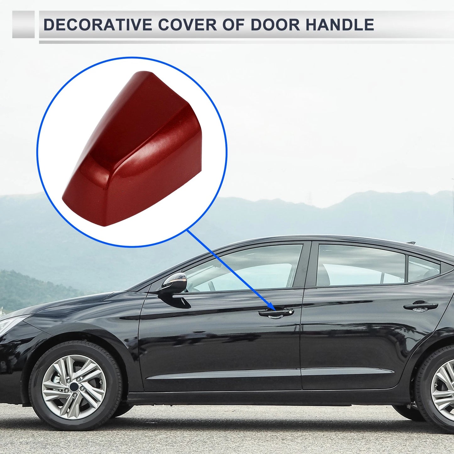 Front Left Door Handle Cover for BMW X1 X2 (2015-2018) Red