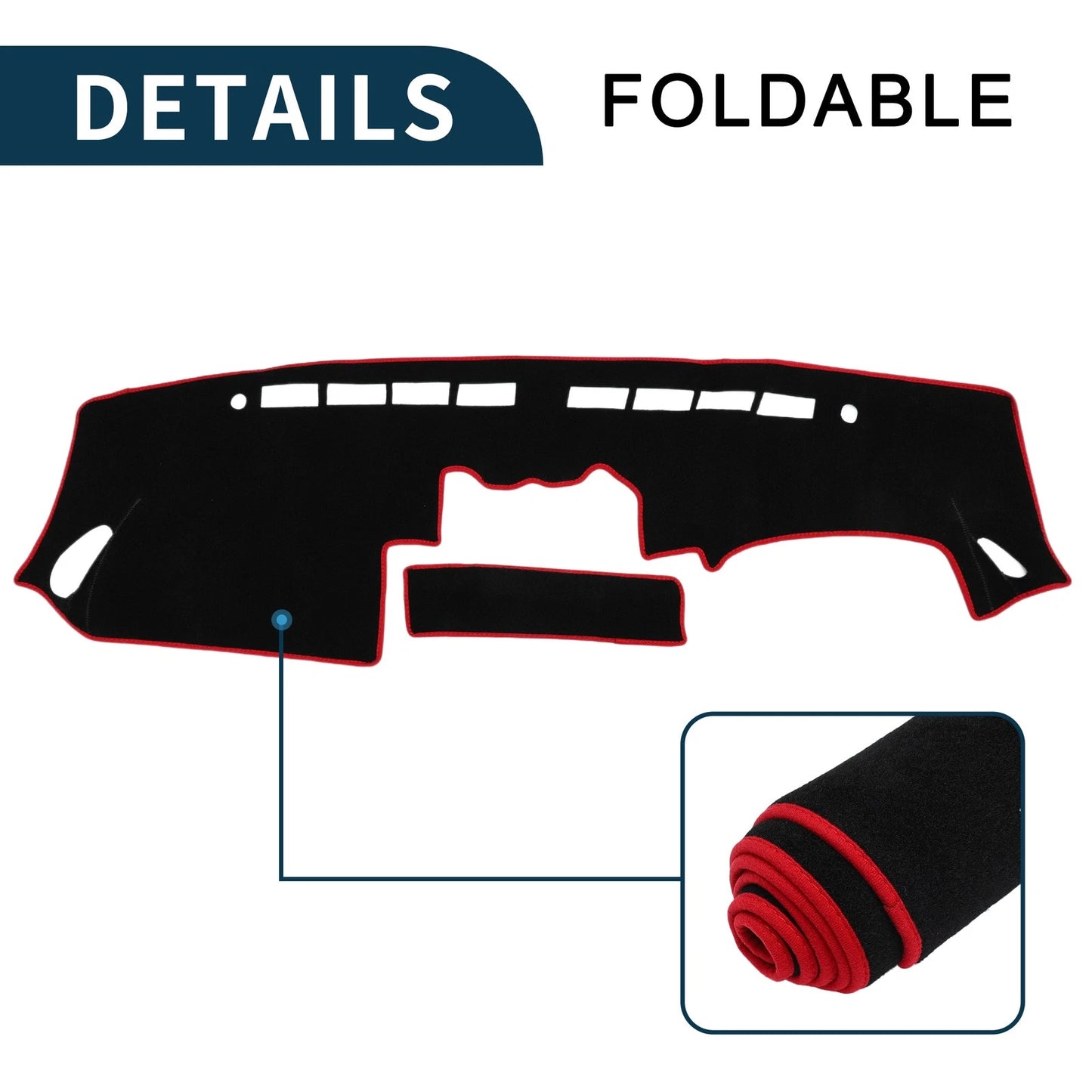 Dash Cover Mat for Nissan Fairlady Z33 350Z (2002-2008) Black Red