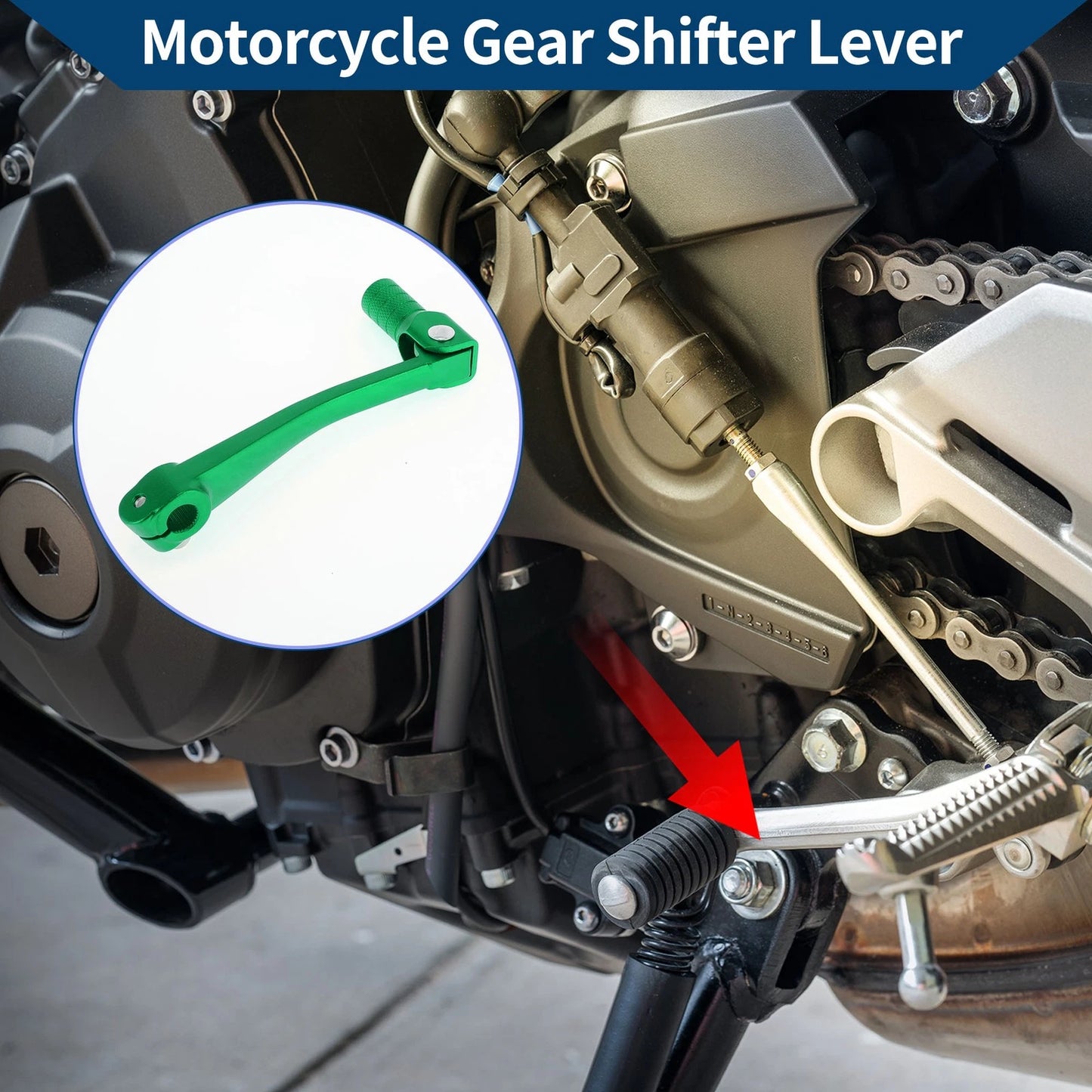 Folding Motorcycle Gear Shifter Lever for Bosuer 125 Green