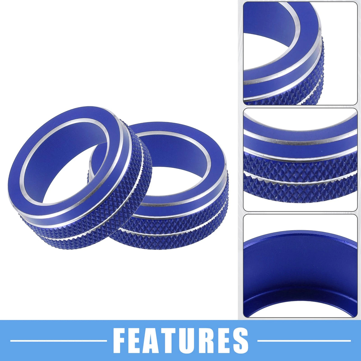 AC Control Switch Knob Cover Trim for Toyota Corolla 2020-2022 Blue (2 x)