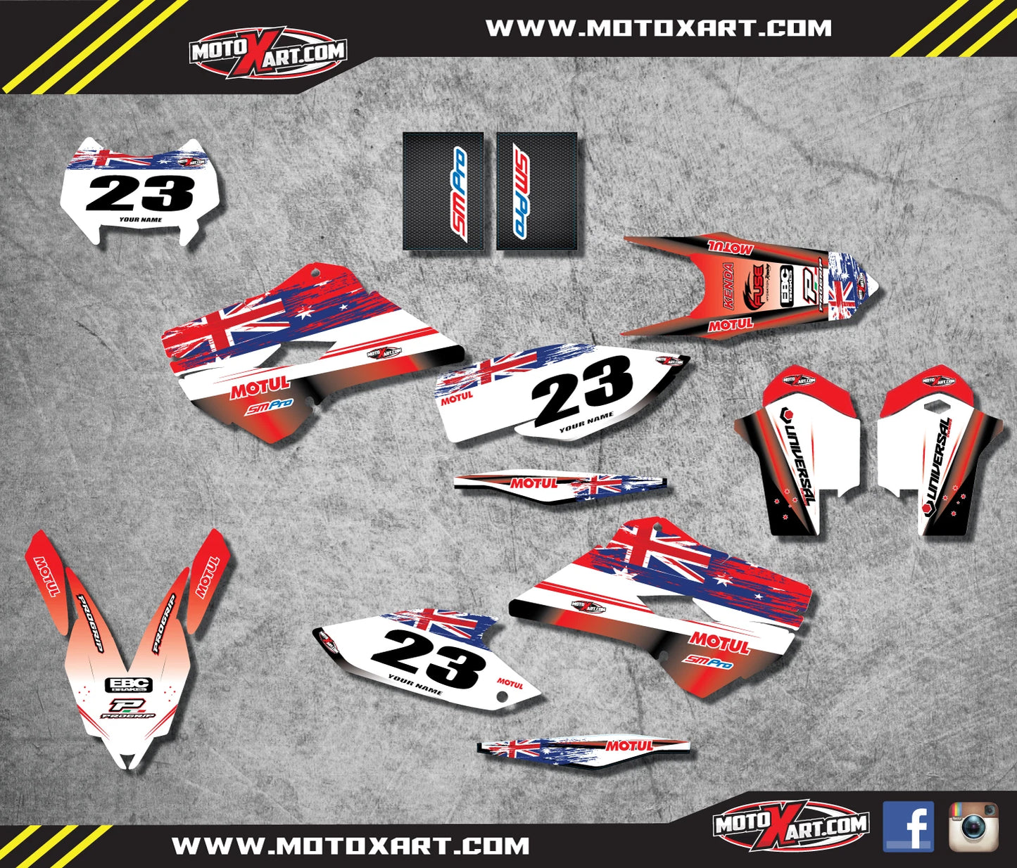 Aussie Pride Graphics Custom Sticker Kit for Husqvarna ENDURO (2014)