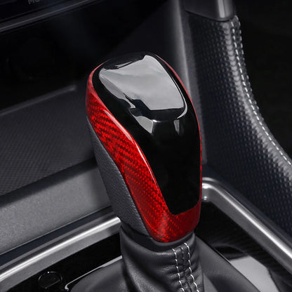 Red Carbon Fiber Gear Shift Knob Trim for Subaru Forester/Outback/Impreza (2014-2023)