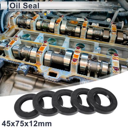 Oil Seal 45x75x12mm 5 Pcs NBR Rubber Seal Ring Rotary Shaft for MakeModel