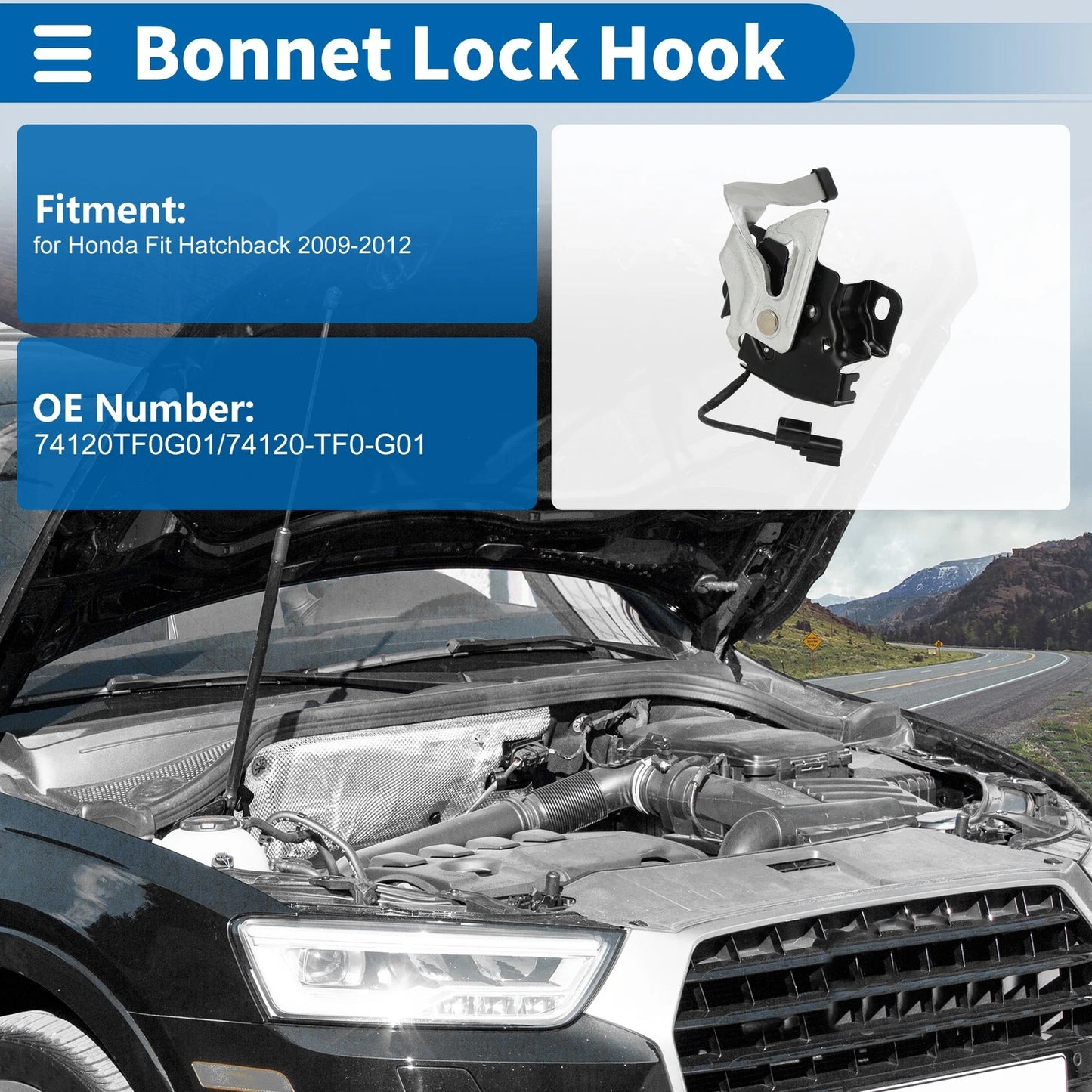 Hood Latch Assembly for Honda Fit Hatchback (2009-2012)
