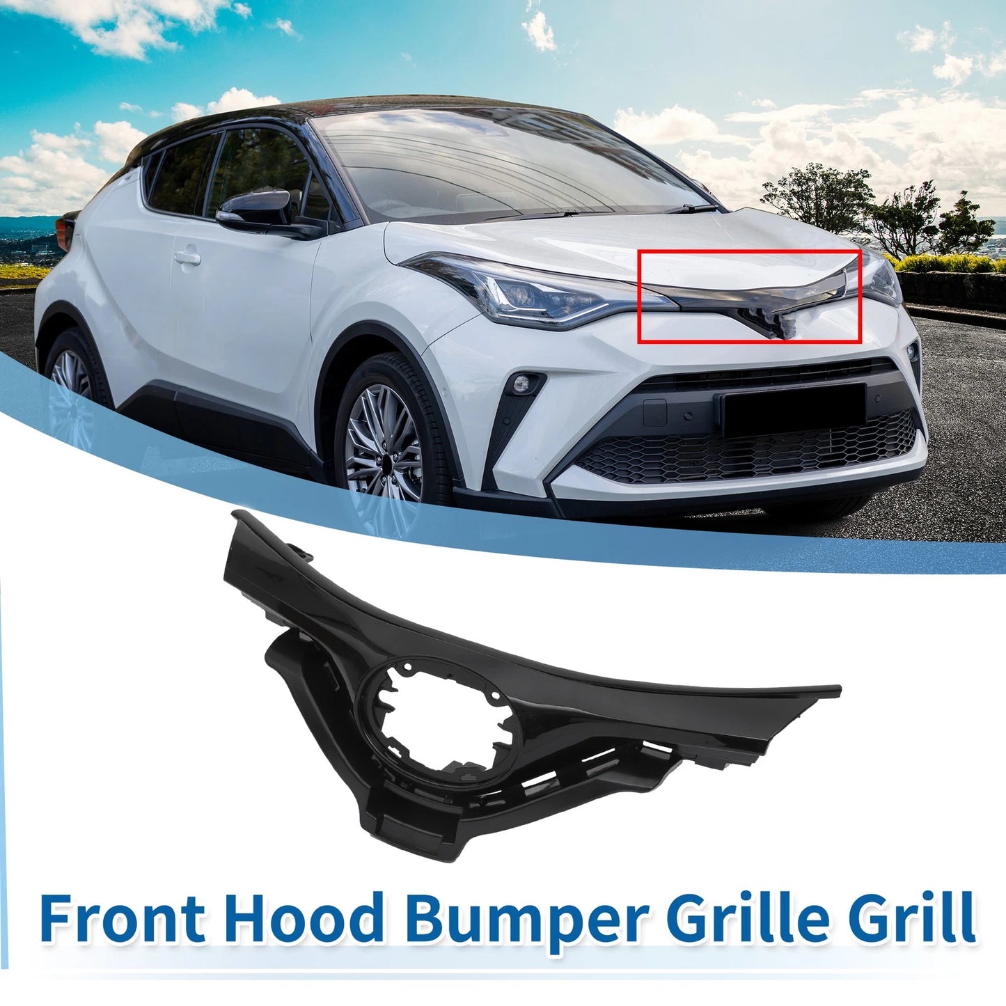 Front Bonnet Bumper Grille for Toyota CHR 2018-2019 Black