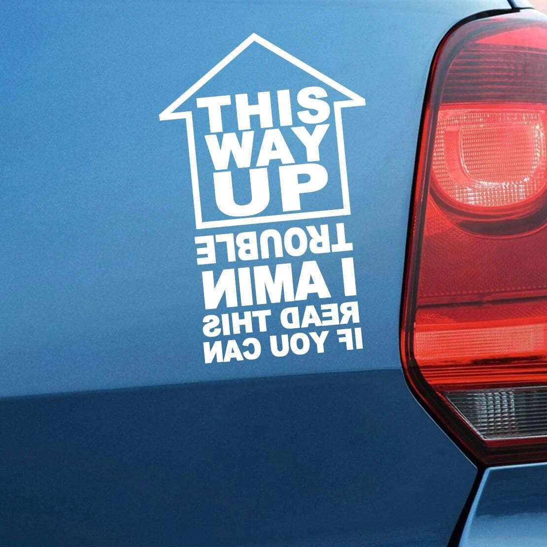 THIS WAY UP Sign Decal for Car Window Bumper Tailgate Auto Decor Sticker