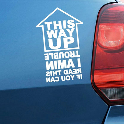 THIS WAY UP Sign Decal for Car Window Bumper Tailgate Auto Decor Sticker