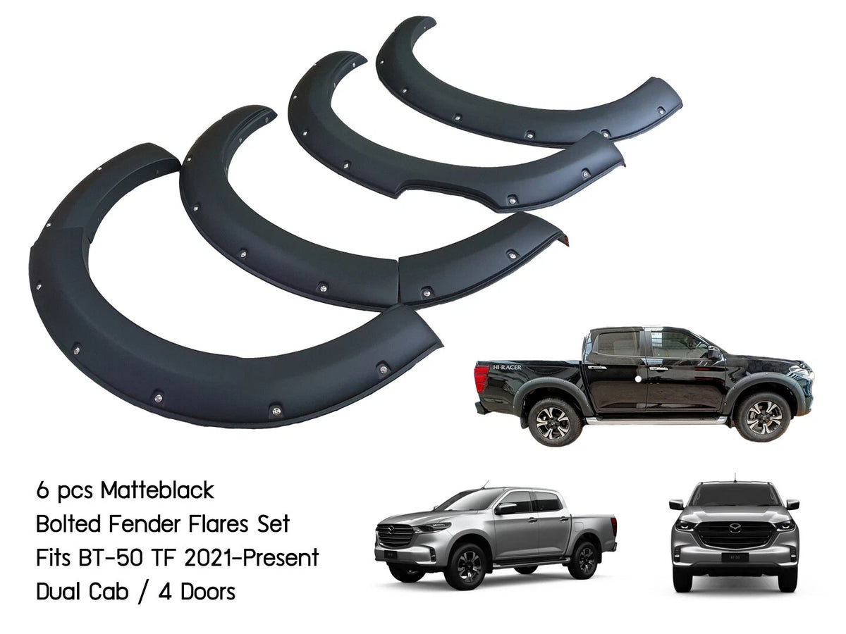 Matte Black Fender Flares for Mazda BT-50 UTE (2021-2023)