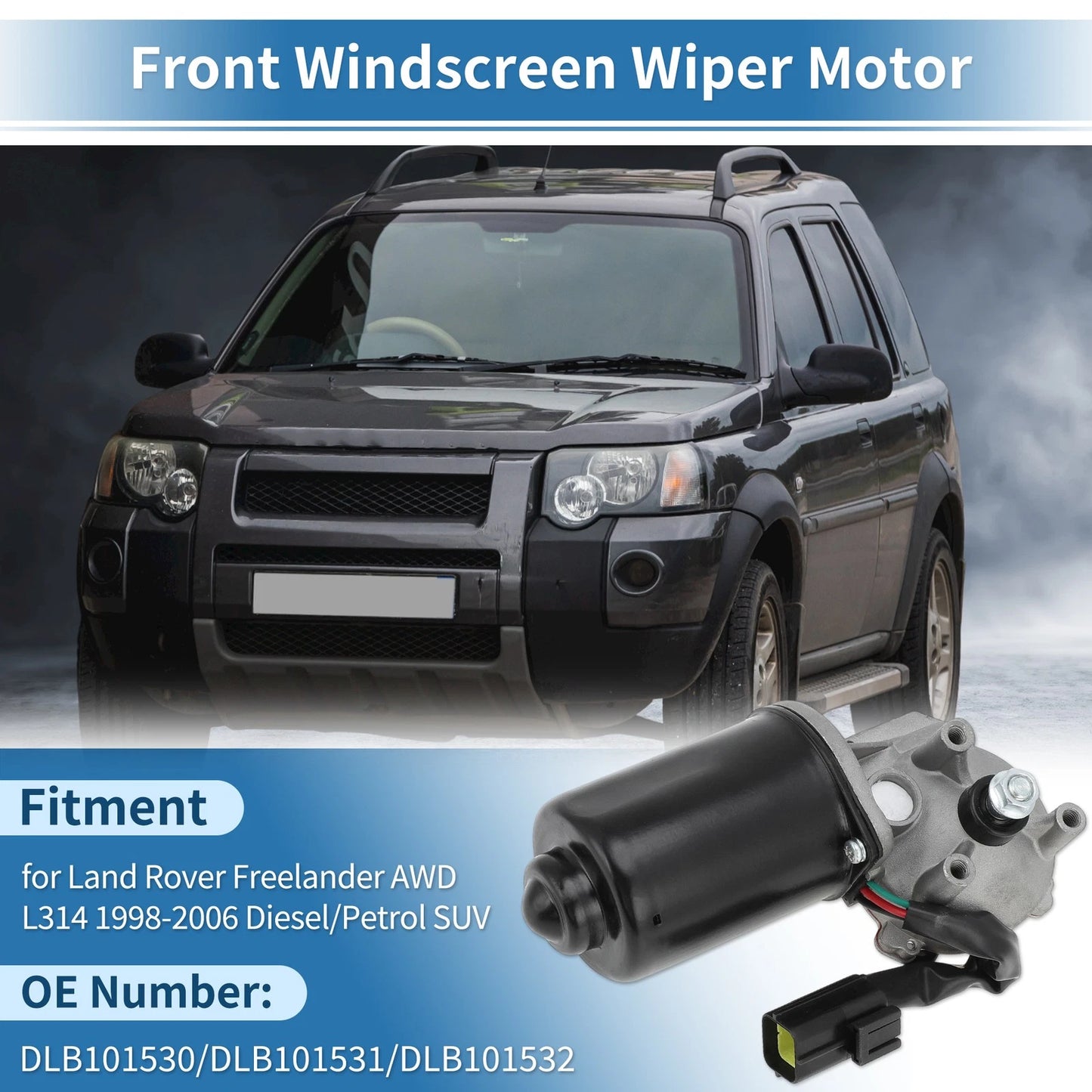 Front Windscreen Wiper Motor for Land Rover Freelander (1998-2006)