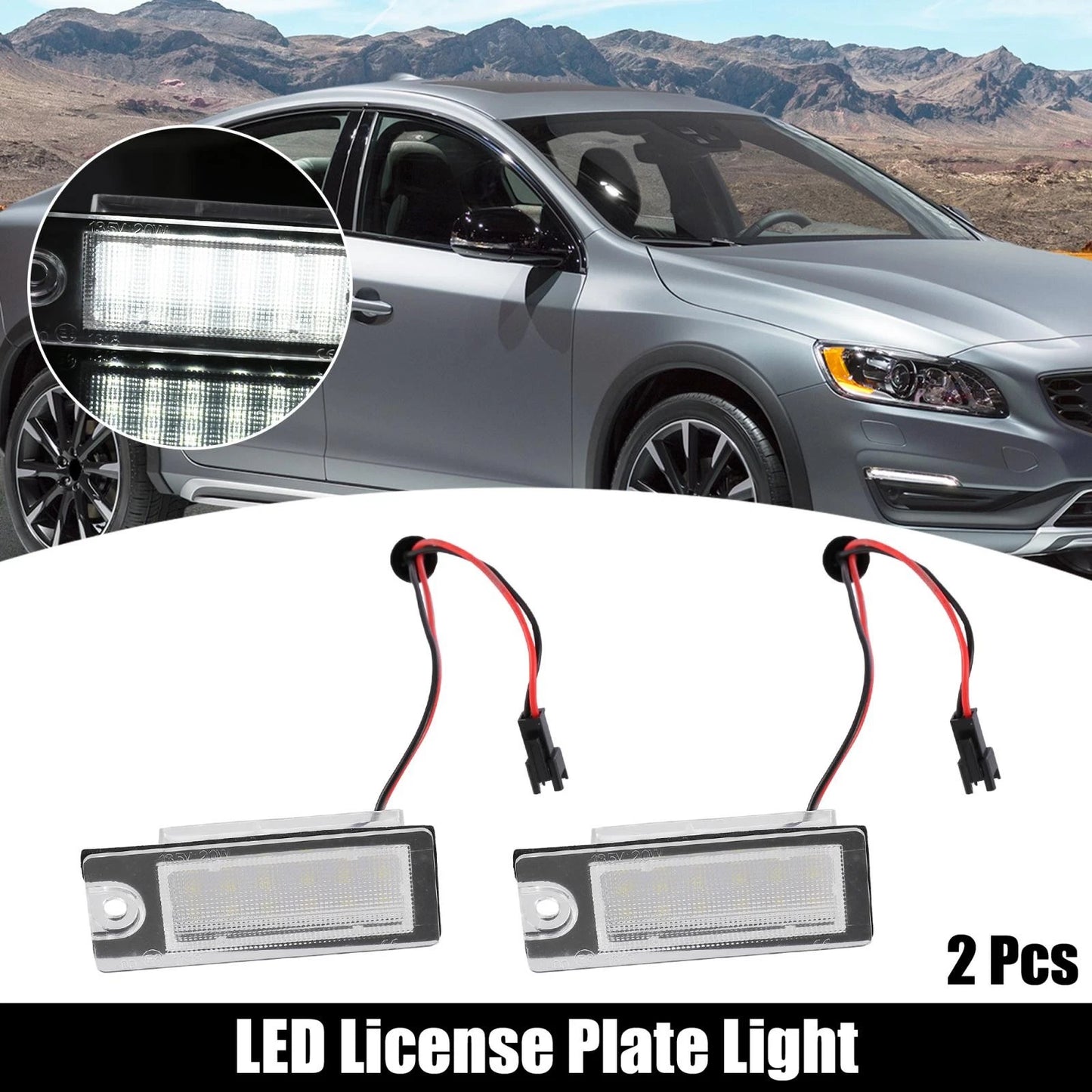 LED License Plate Lights for Volvo V70, CX70, S60 (2001-2010)