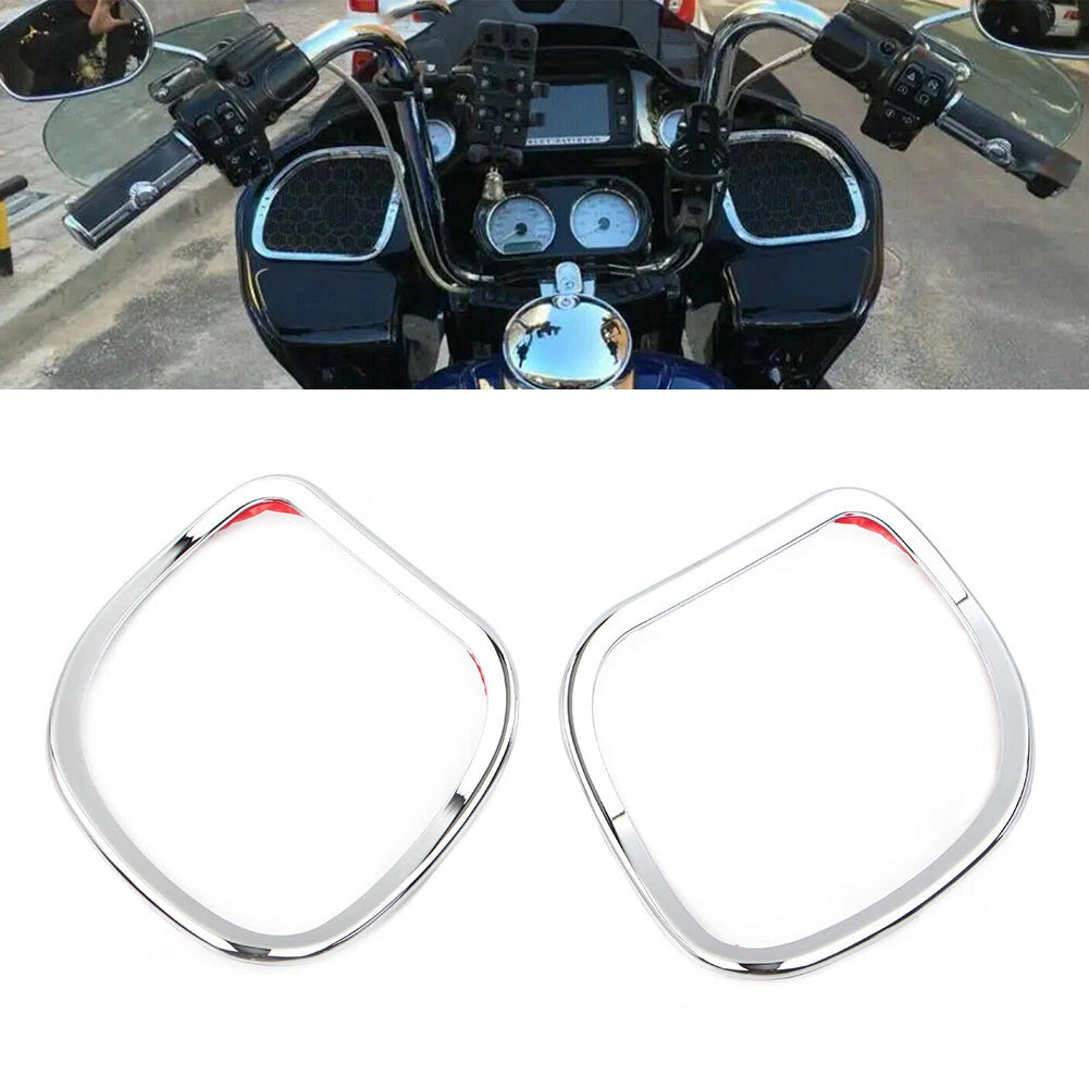 Chrome Front Speaker Trim for Harley Road Glide Custom FLTRX FLTR (15-18)