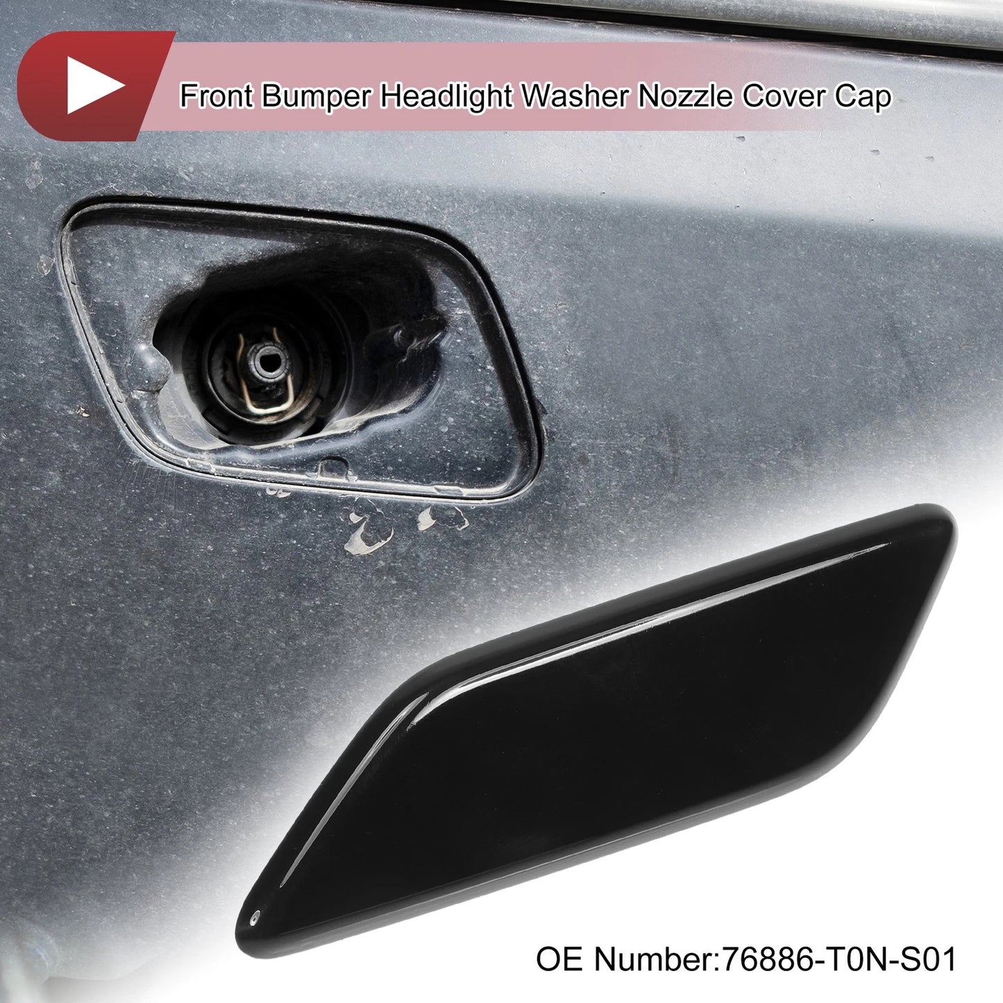 Front Left Washer Nozzle Cover for Honda CR-V (2015-2017) Black 1 Pcs