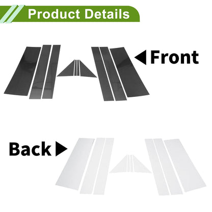 10pcs Door Pillar Window Trim for Dodge Grand Caravan Carbon Fiber Black