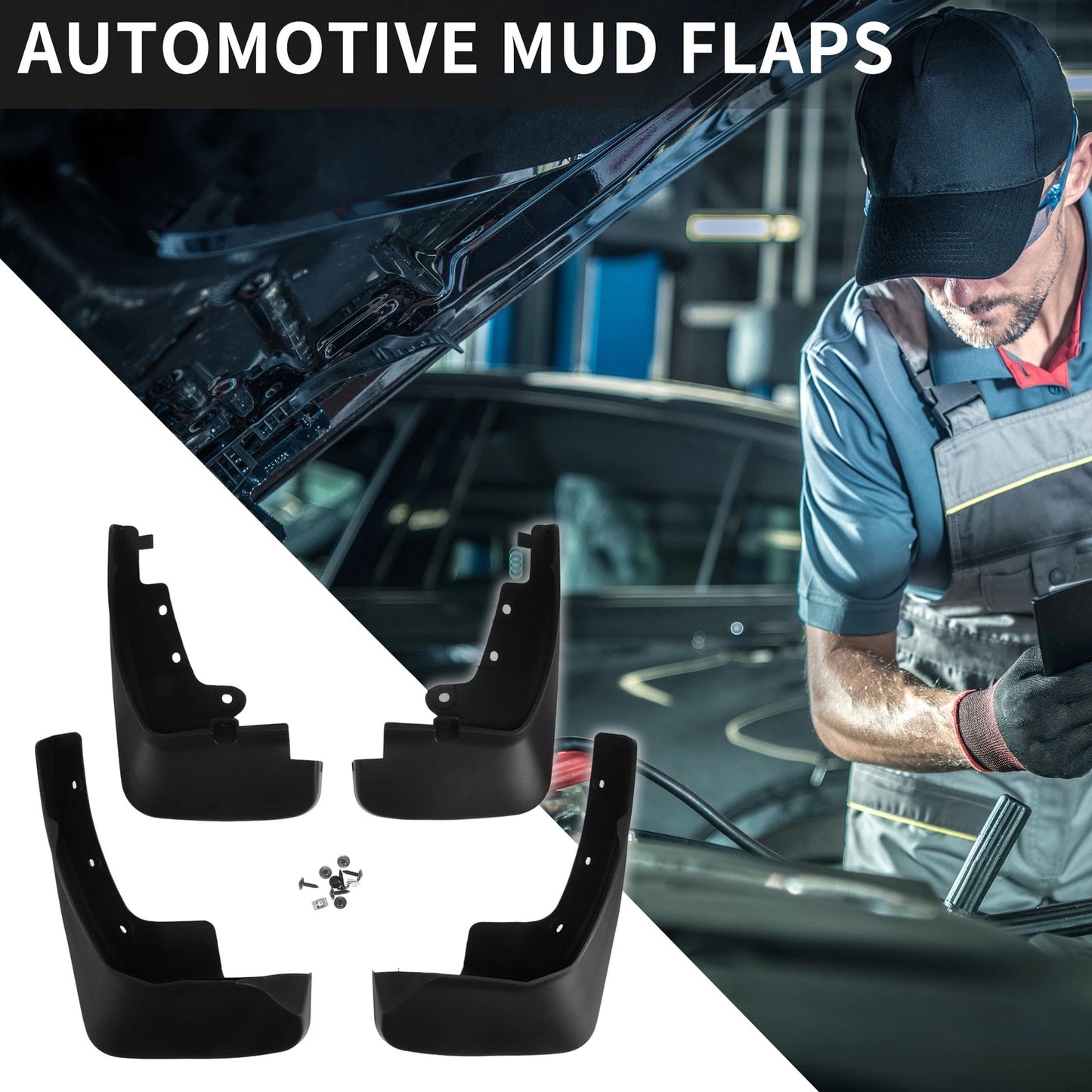 Front & Rear Mud Flap Splash Guards for Ford Edge (2015-2018)