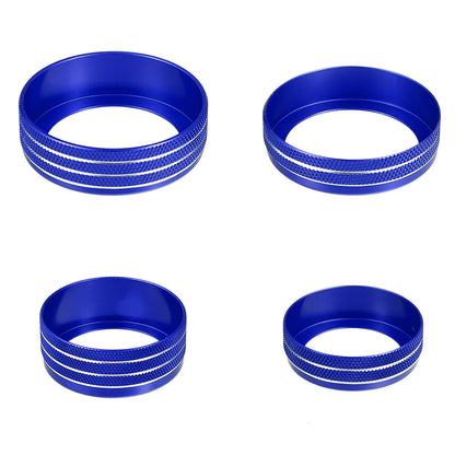7 x Blue AC Climate Control Knob Trim Covers for Ford F-150 (2021-2022)