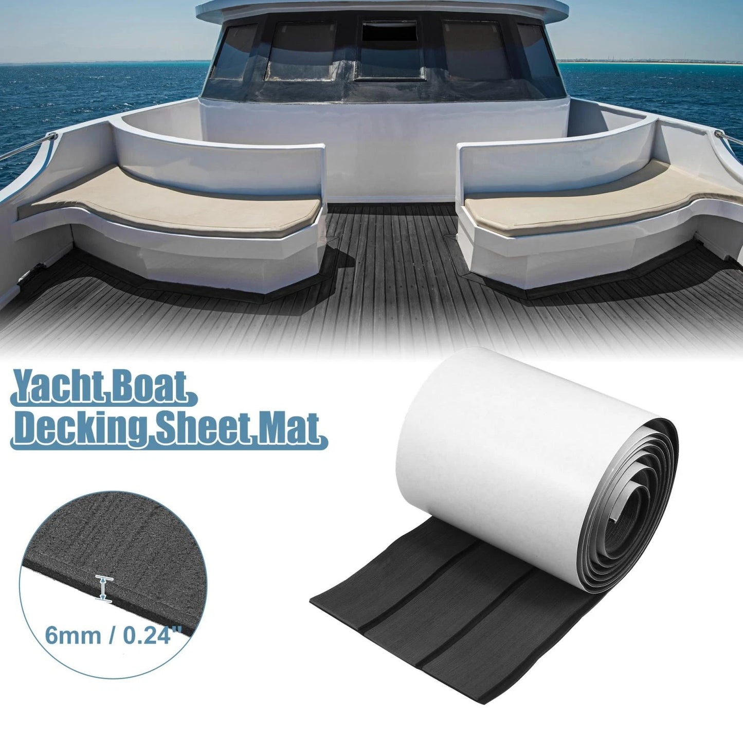 95x7 EVA Faux Teak Decking Sheet Mat for Boat Yacht Marine