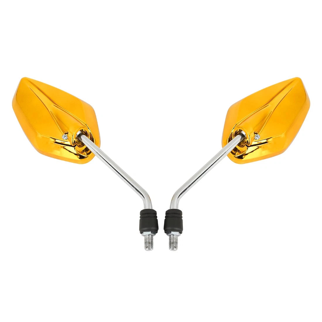 2 x Universal Motorcycle Mirror Side Rearview Mirrors Gold Tone for Motorcycle
